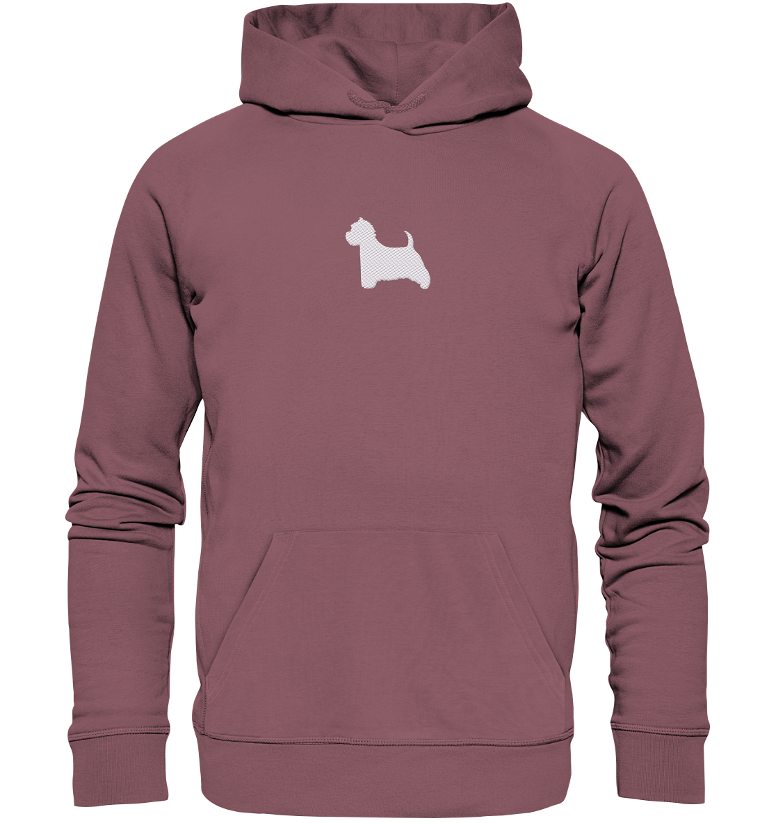 West Highland White Terrier-Silhouette - Organic Hoodie (Stick)