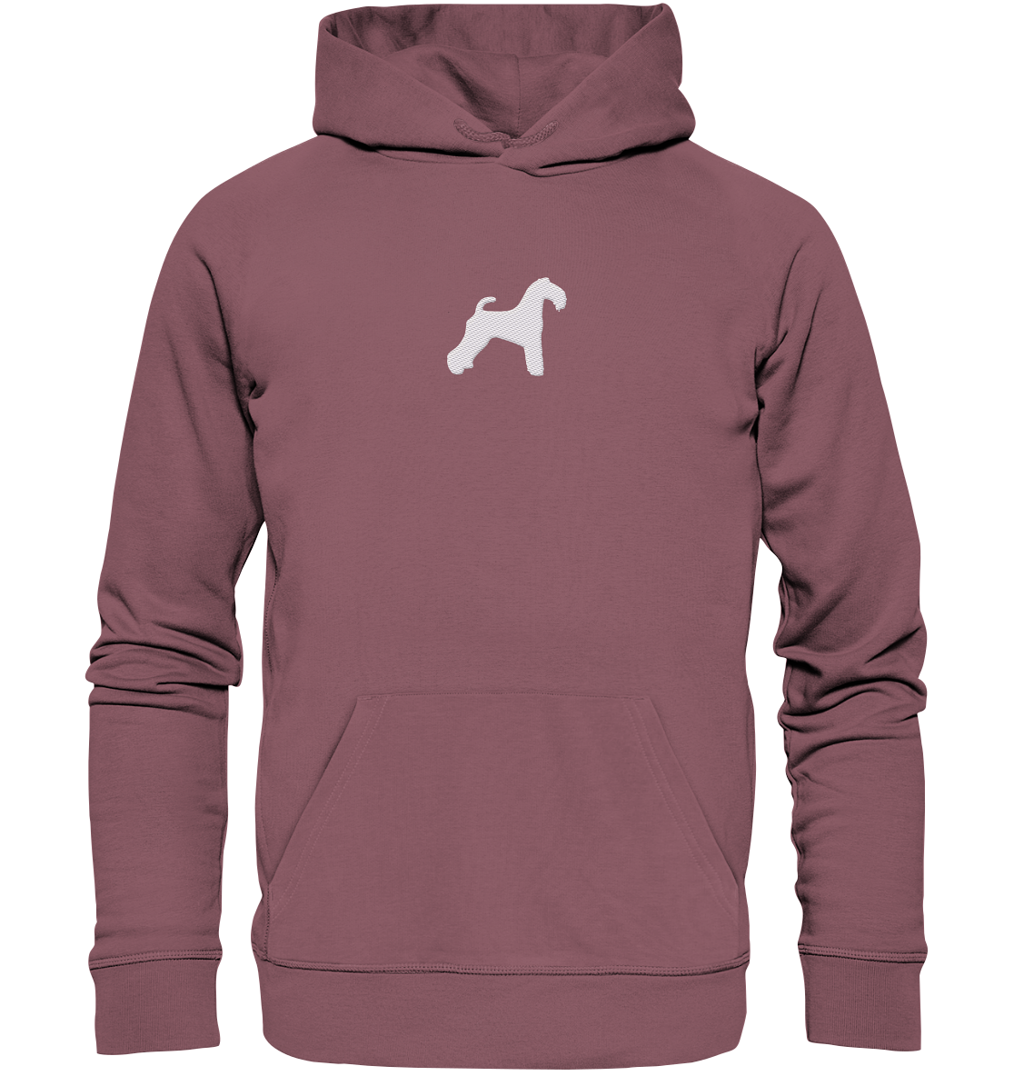 Kerry Blue Terrier-Silhouette - Organic Hoodie (Stick)