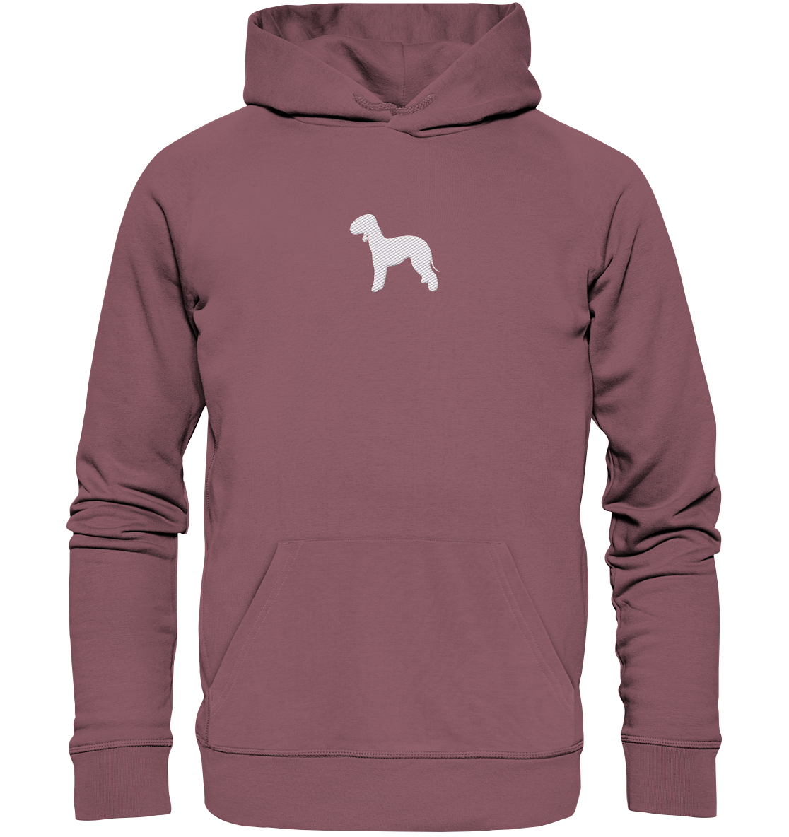 Bedlington Terrier-Silhouette - Organic Hoodie (Stick)