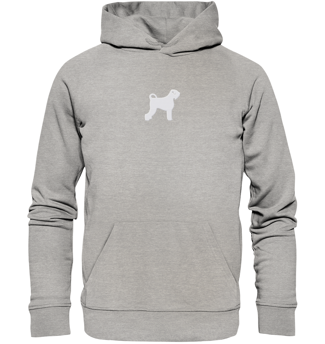 Schwarzer Russischer Terrier-Silhouette - Organic Hoodie (Stick)