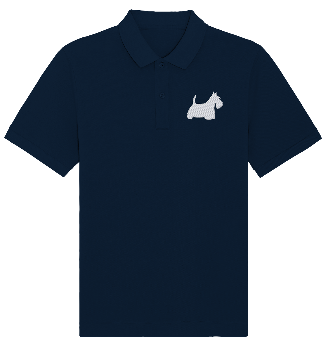 Scottish Terrier-Silhouette - Organic Poloshirt (Stick)