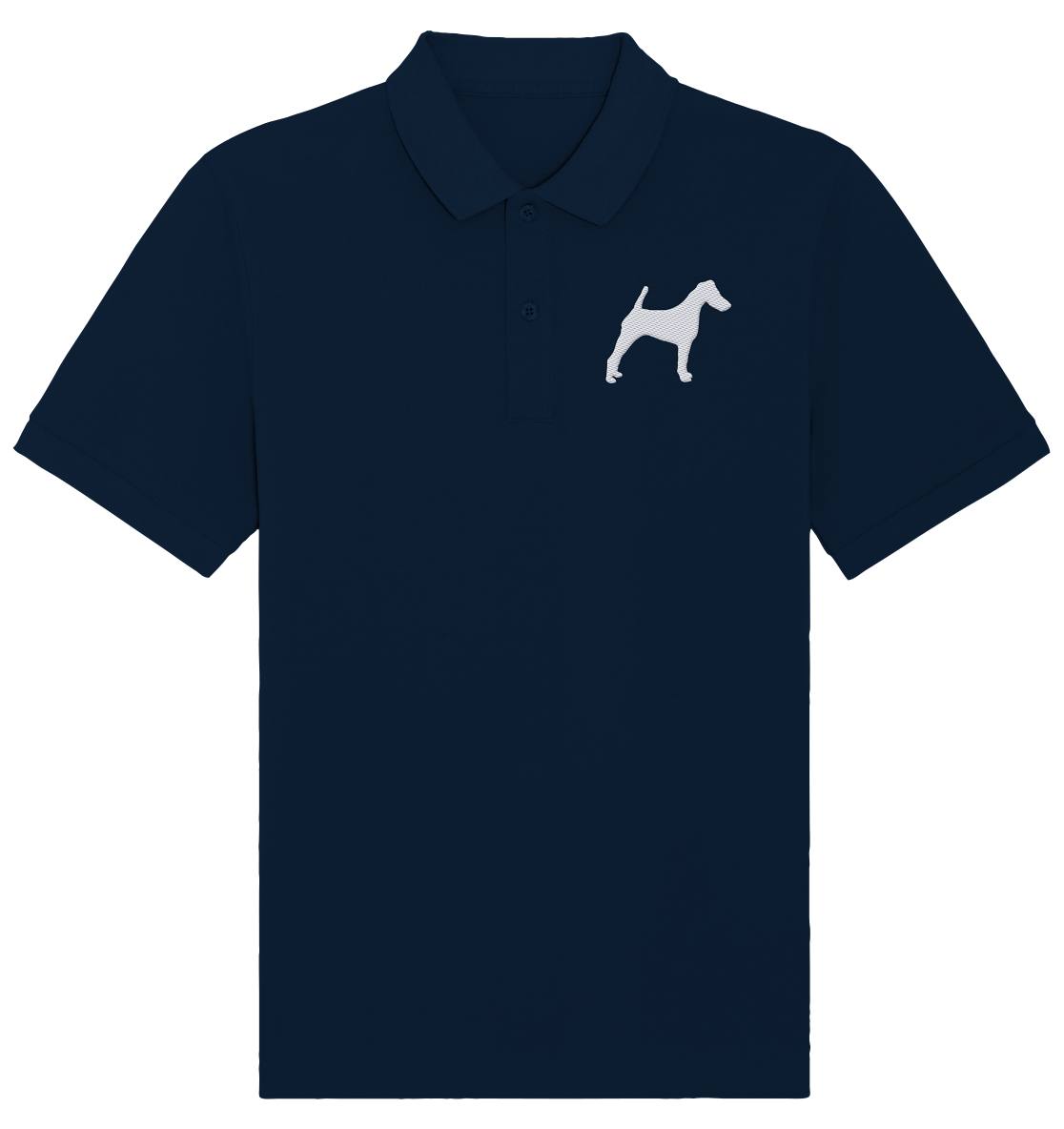 Glatthaar Foxterrier Terrier-Silhouette - Organic Poloshirt (Stick)