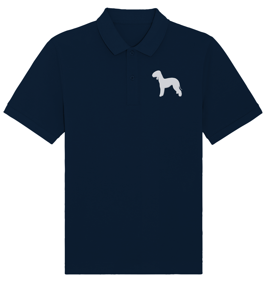 Bedlington Terrier-Silhouette - Organic Poloshirt (Stick)