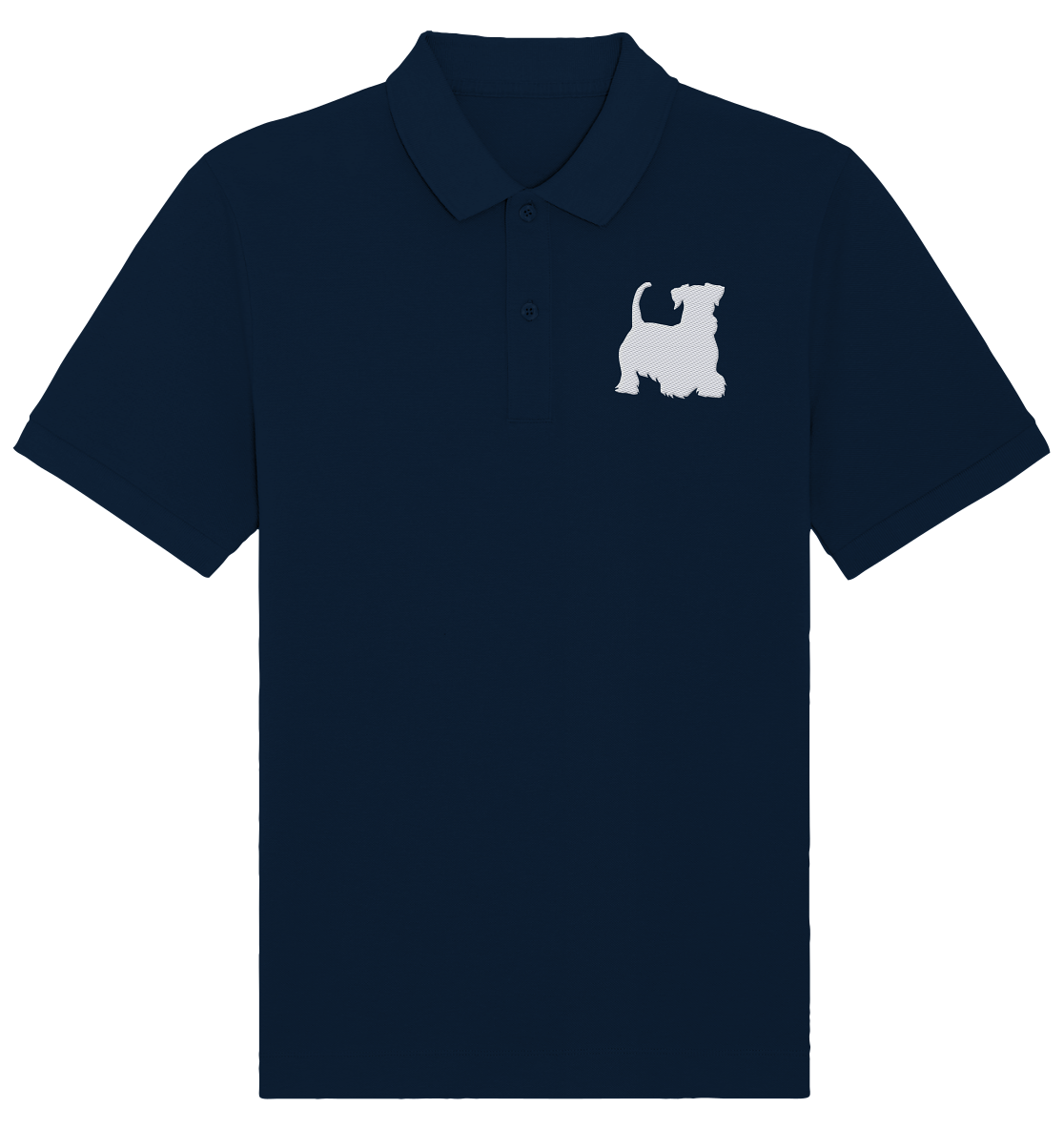 Cesky Terrier-Silhouette - Organic Poloshirt (Stick)