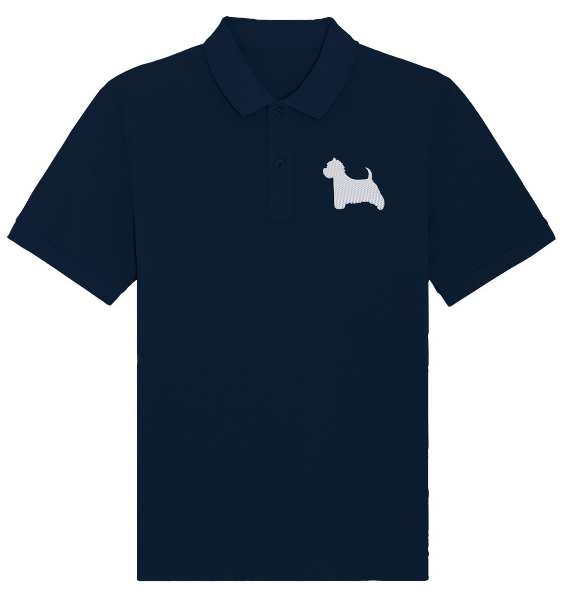 West Highland White Terrier-Silhouette - Organic Poloshirt (Stick)