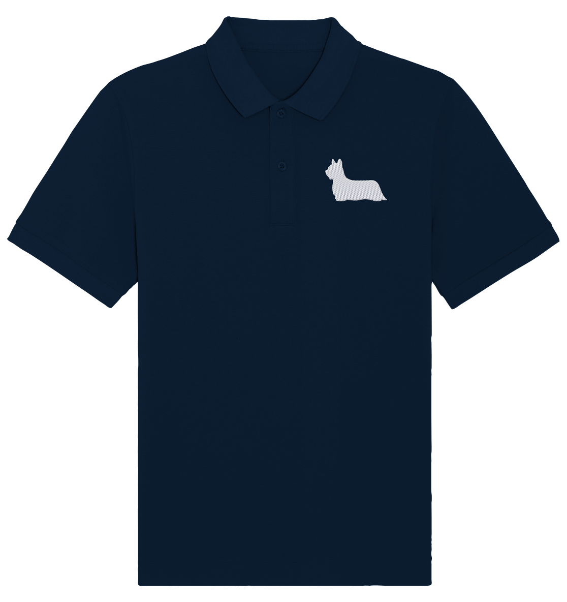 Skye Terrier-Silhouette - Organic Poloshirt (Stick)