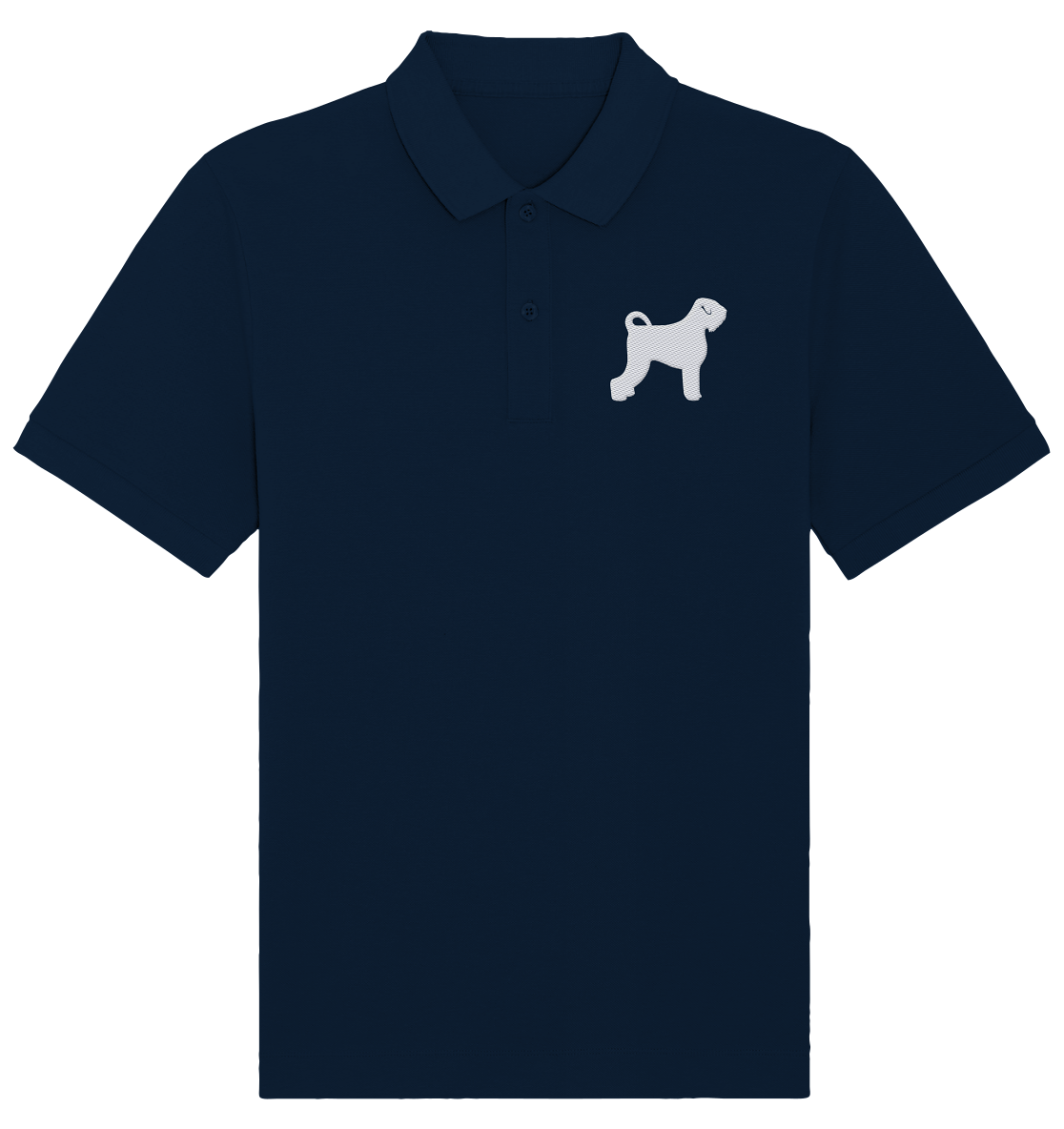 Schwarzer Russischer Terrier-Silhouette - Organic Poloshirt (Stick)