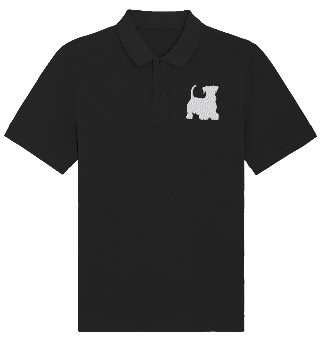 Cesky Terrier-Silhouette - Organic Poloshirt (Stick)