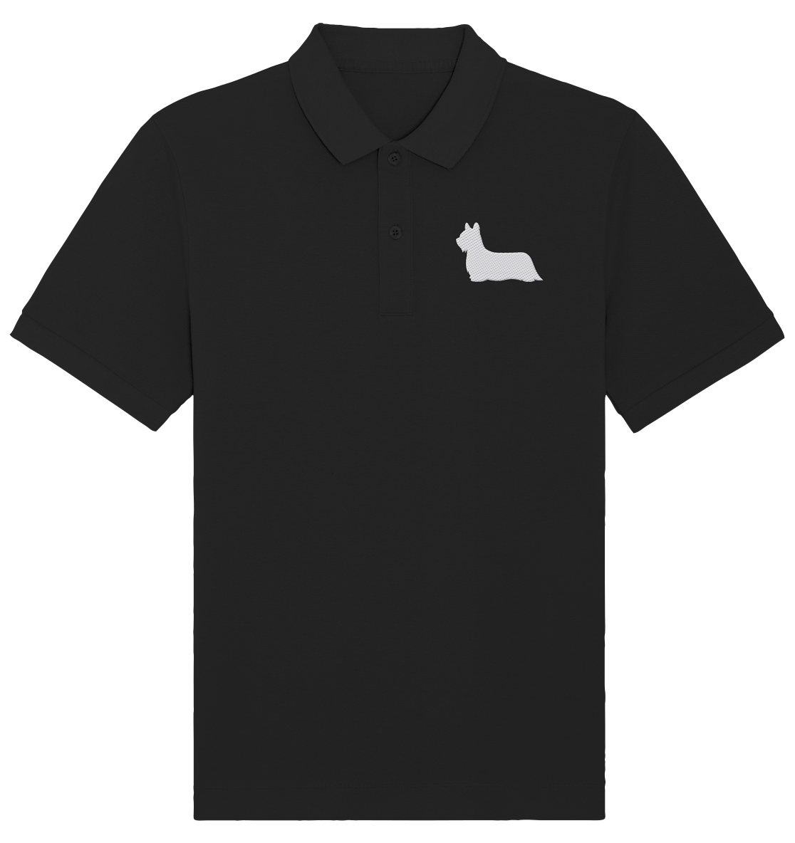 Skye Terrier-Silhouette - Organic Poloshirt (Stick)
