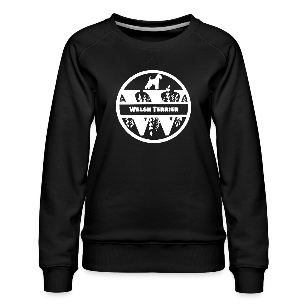 Frauen Premium Pullover - Welsh Terrier - Monogramm - Schwarz