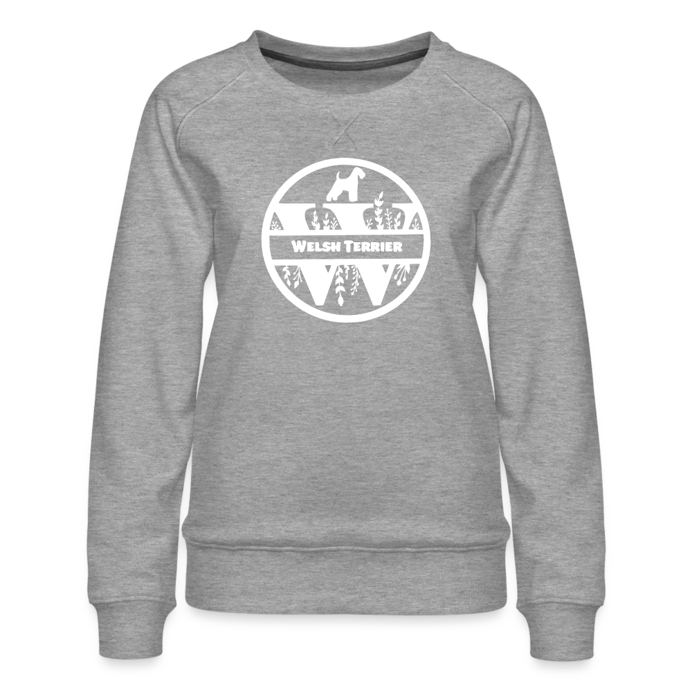 Frauen Premium Pullover - Welsh Terrier - Monogramm - Grau meliert