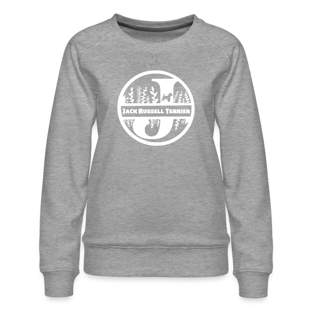 Frauen Premium Pullover - Jack Russell Terrier - Monogramm - Grau meliert