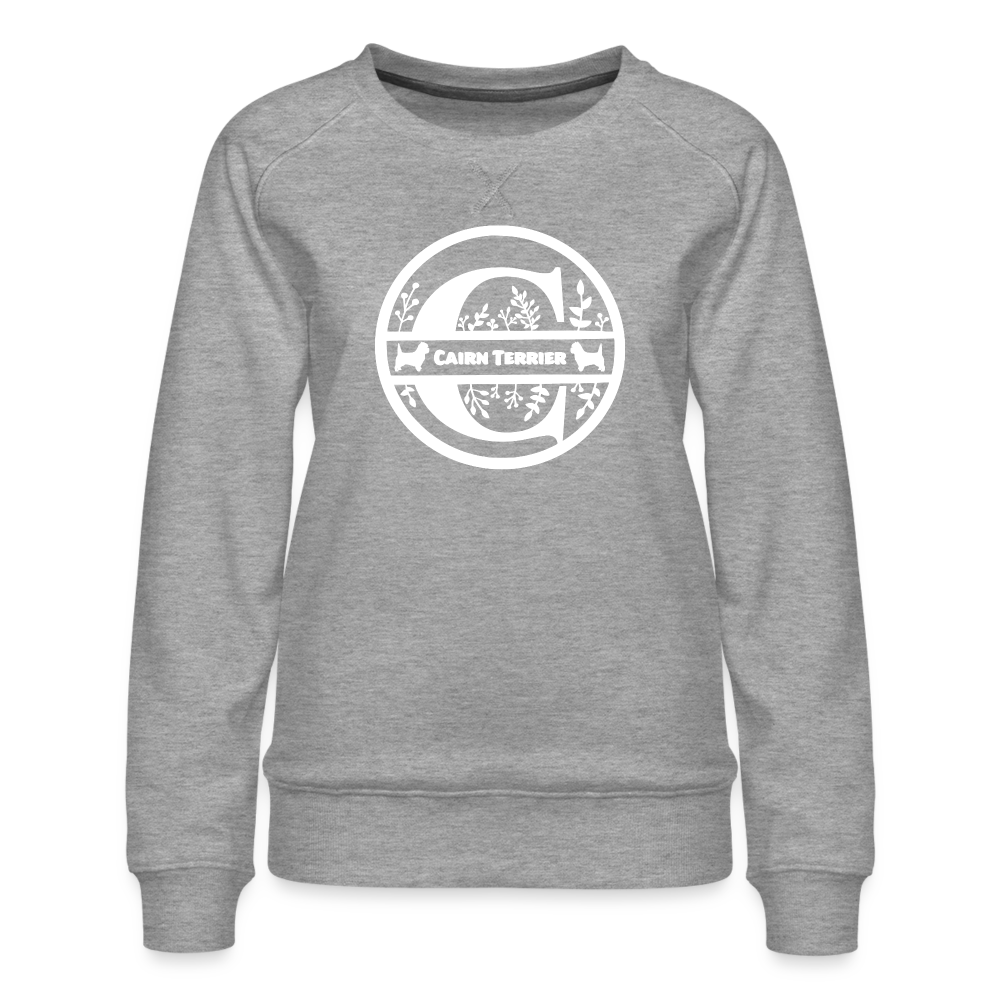 Frauen Premium Pullover - Cairn Terrier - Monogramm - Grau meliert