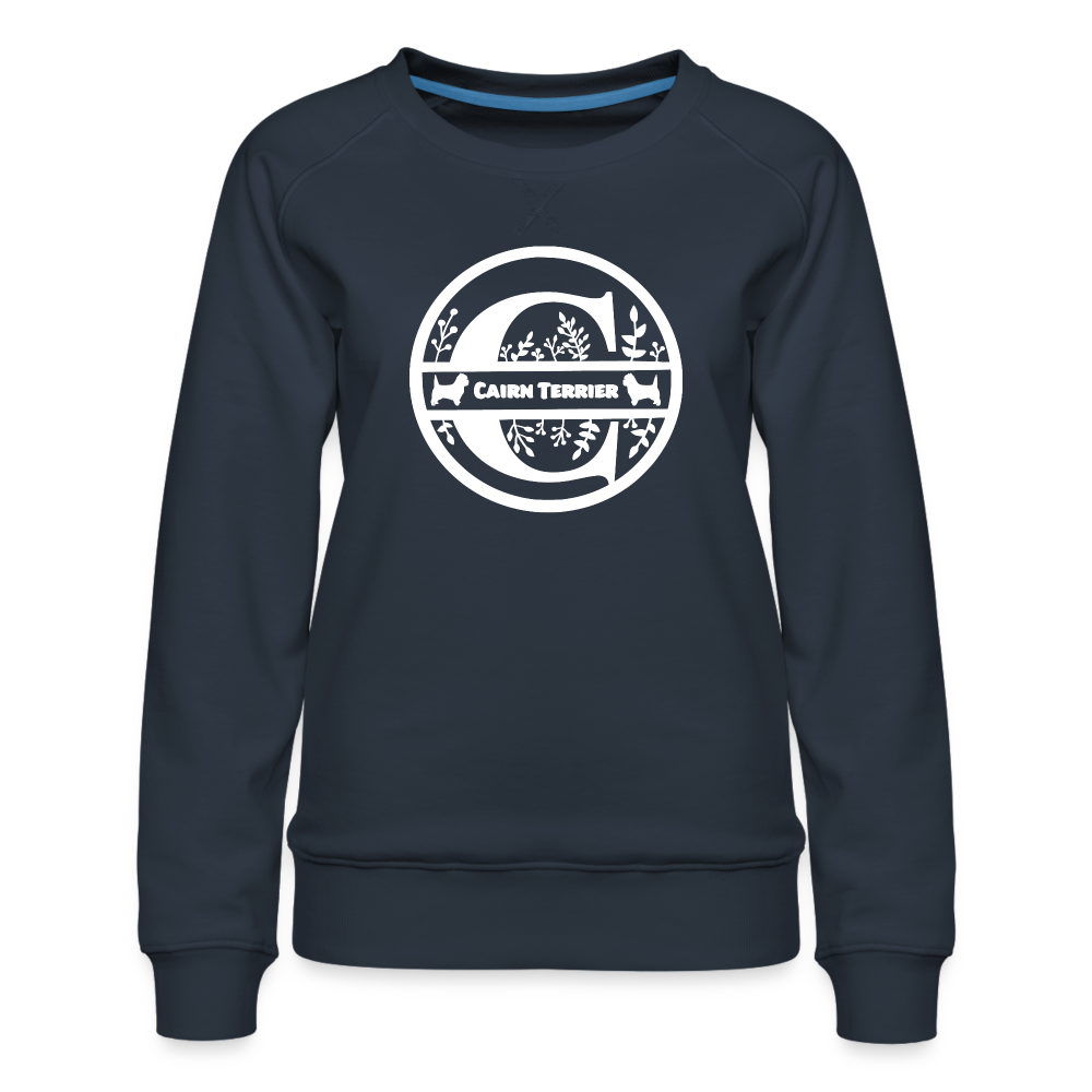 Frauen Premium Pullover - Cairn Terrier - Monogramm - Navy