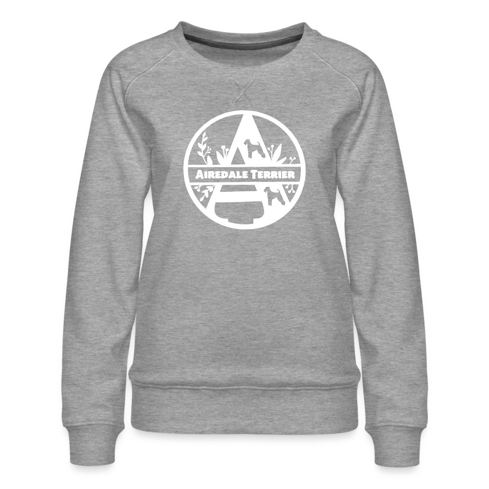Frauen Premium Pullover - Airedale Terrier - Monogramm - Grau meliert