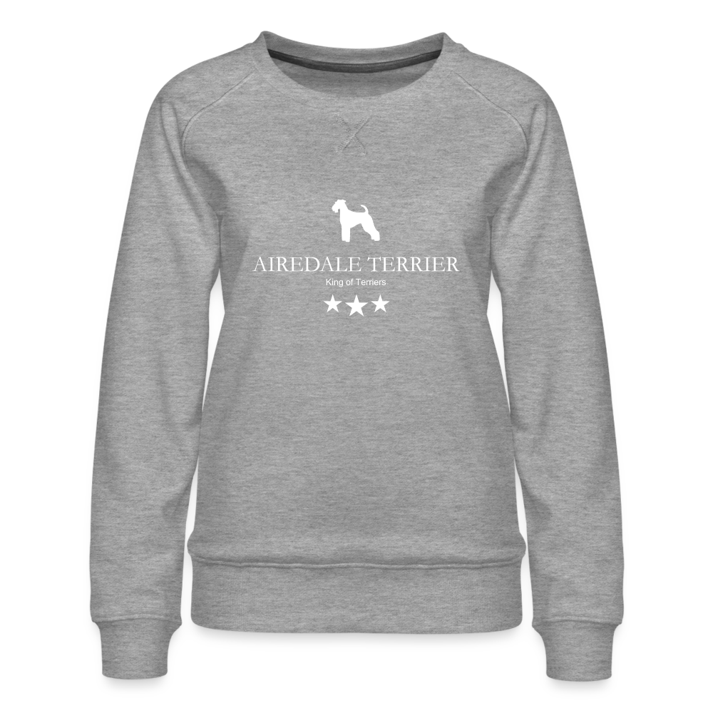 Frauen Premium Pullover - Airedale Terrier - King of terriers... - Grau meliert