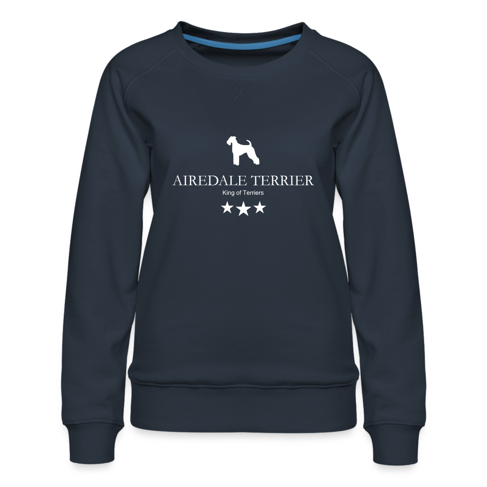 Frauen Premium Pullover - Airedale Terrier - King of terriers... - Navy