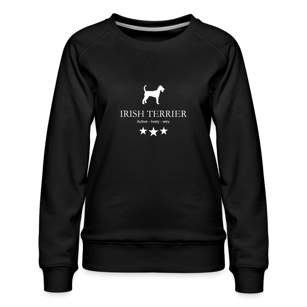 Frauen Premium Pullover - Irish Terrier - Active, lively, wiry... - Schwarz