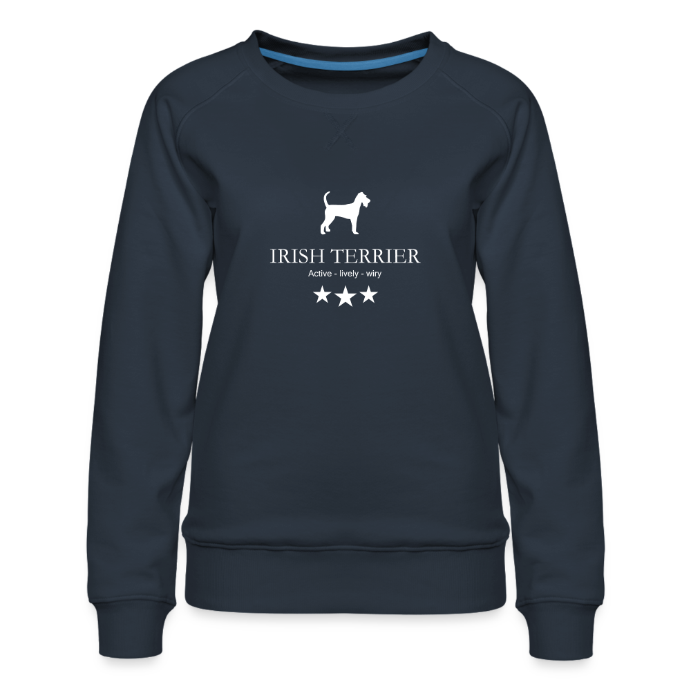 Frauen Premium Pullover - Irish Terrier - Active, lively, wiry... - Navy