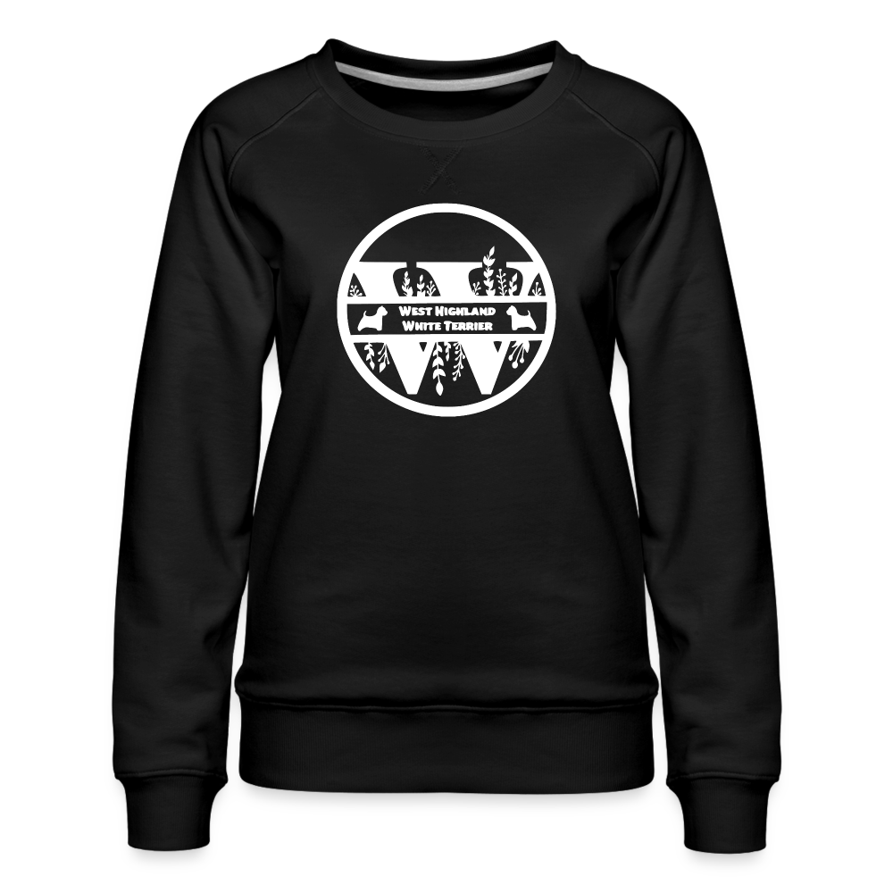 Frauen Premium Pullover - West Highland White Terrier - Monogramm - Schwarz