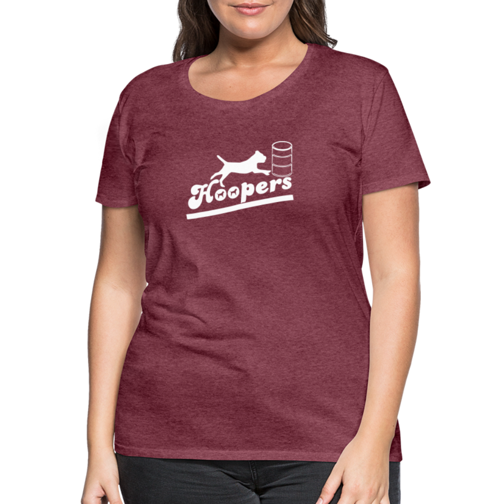 Women’s Premium T-Shirt - Hoopers mit Border Terrier - Bordeauxrot meliert