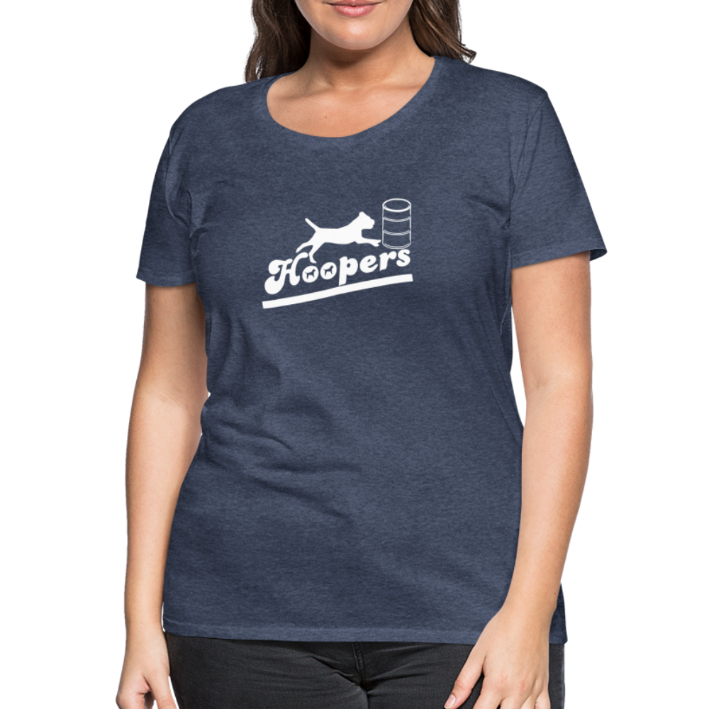 Women’s Premium T-Shirt - Hoopers mit Border Terrier - Blau meliert