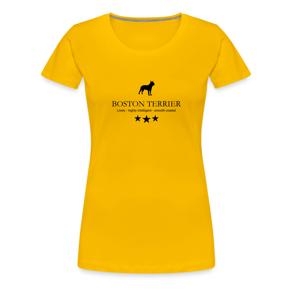 Women’s Premium T-Shirt - Boston Terrier - Lively, highly intelligent, smooth coated... - Sonnengelb