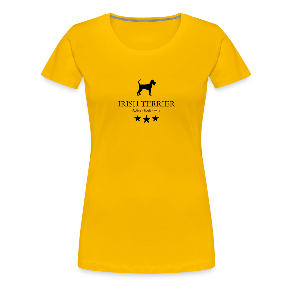 Women’s Premium T-Shirt - Irish Terrier - Active, lively, wiry... - Sonnengelb