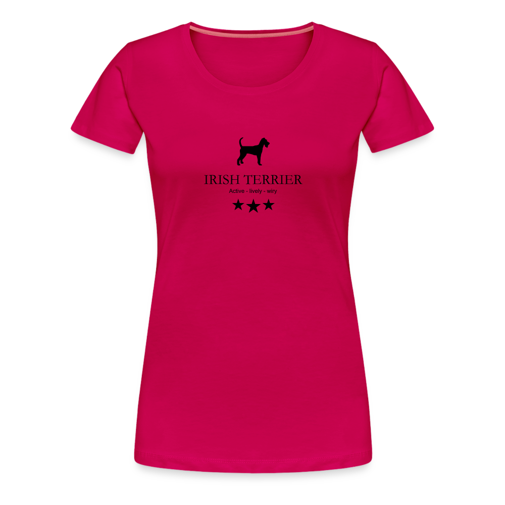 Women’s Premium T-Shirt - Irish Terrier - Active, lively, wiry... - dunkles Pink