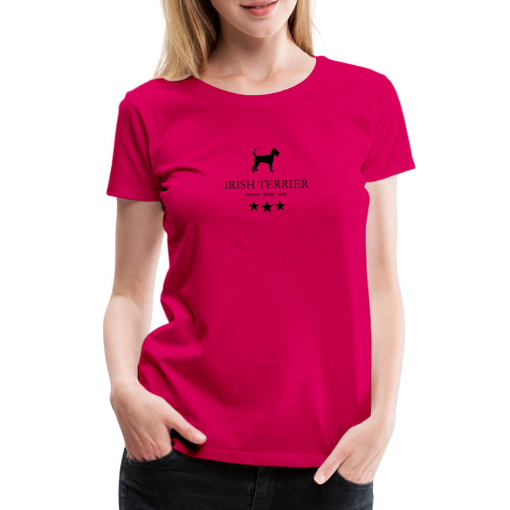 Women’s Premium T-Shirt - Irish Terrier - Active, lively, wiry... - dunkles Pink