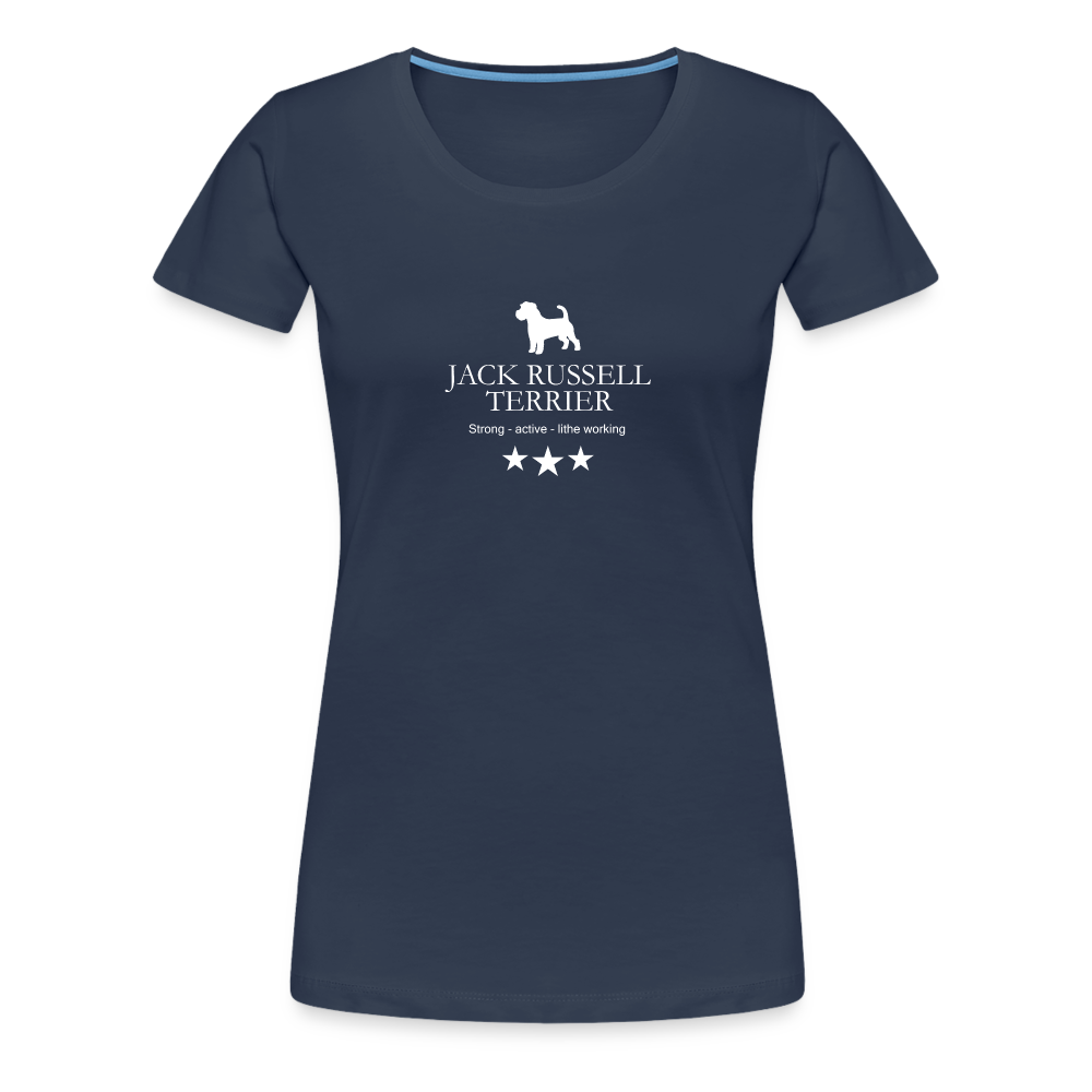 Women’s Premium T-Shirt - Jack Russell Terrier - Strong, active, lithe working... - Navy