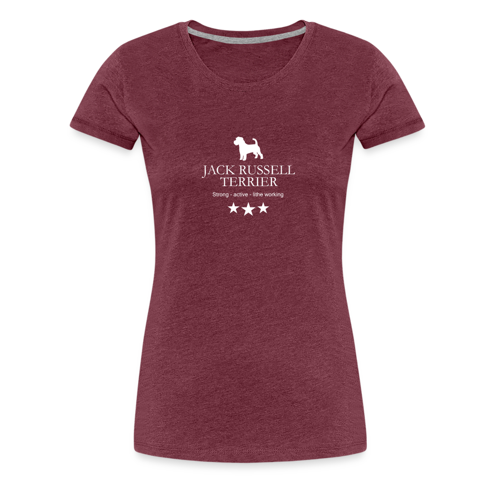 Women’s Premium T-Shirt - Jack Russell Terrier - Strong, active, lithe working... - Bordeauxrot meliert