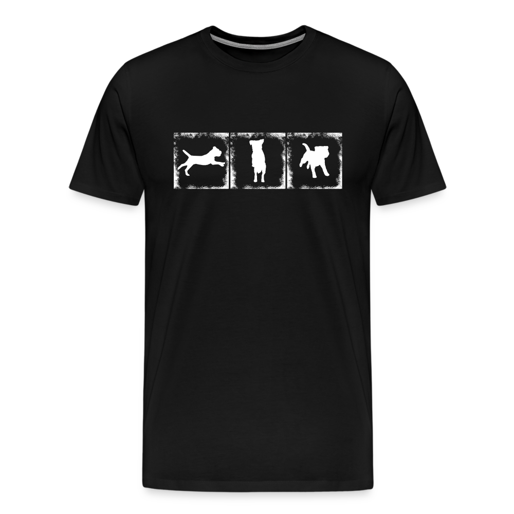 Männer Premium T-Shirt - Border Terrier in action - Schwarz