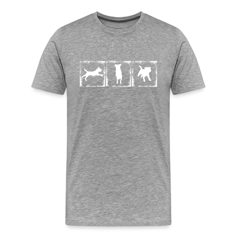 Männer Premium T-Shirt - Border Terrier in action - Grau meliert