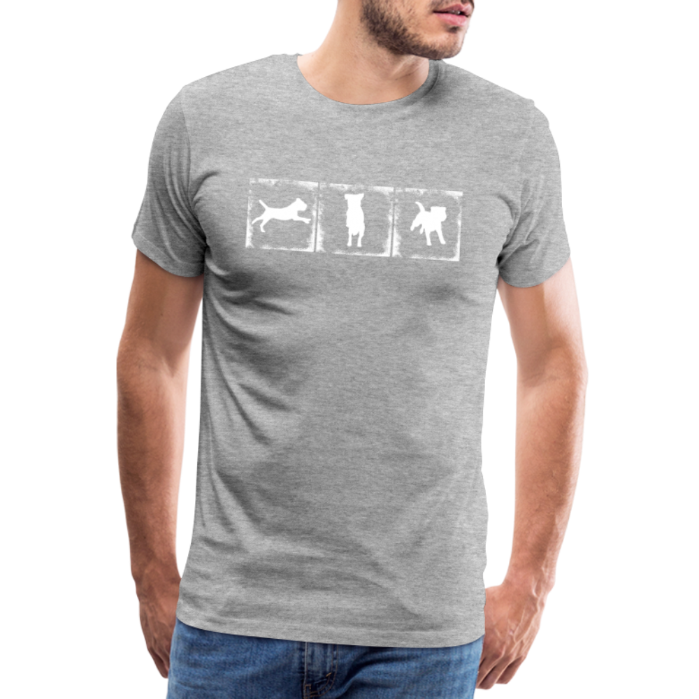 Männer Premium T-Shirt - Border Terrier in action - Grau meliert