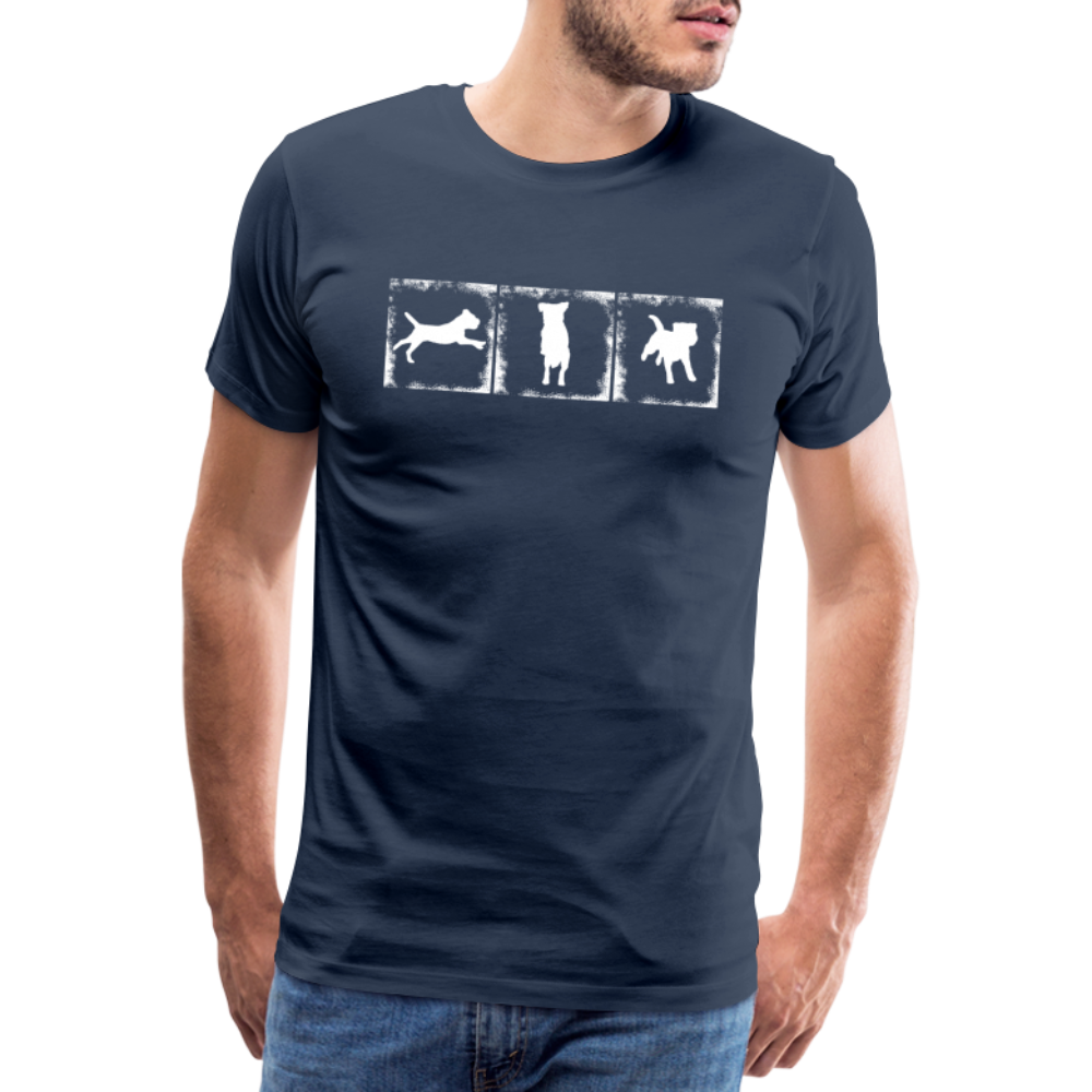 Männer Premium T-Shirt - Border Terrier in action - Navy