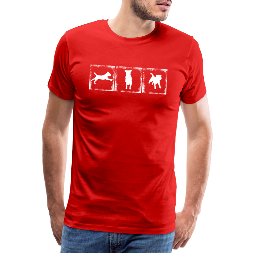Männer Premium T-Shirt - Border Terrier in action - Rot