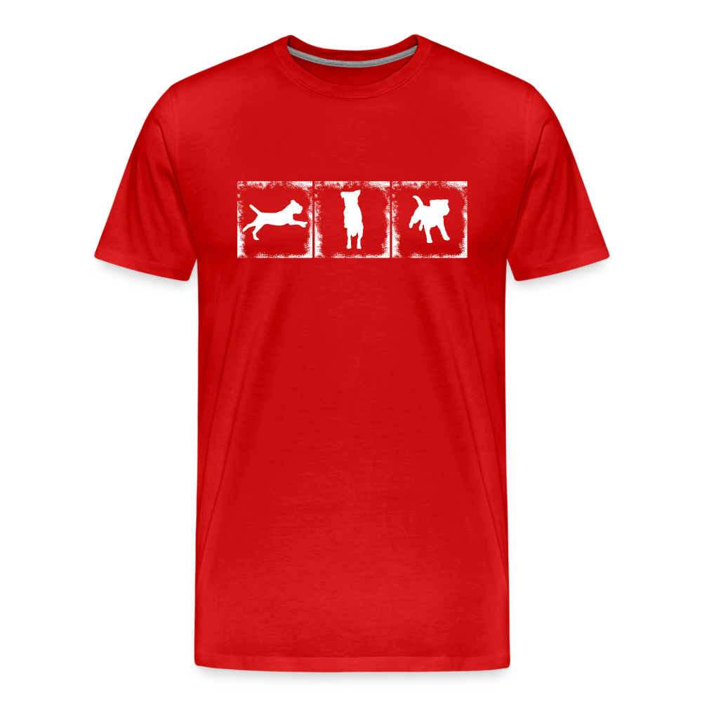 Männer Premium T-Shirt - Border Terrier in action - Rot