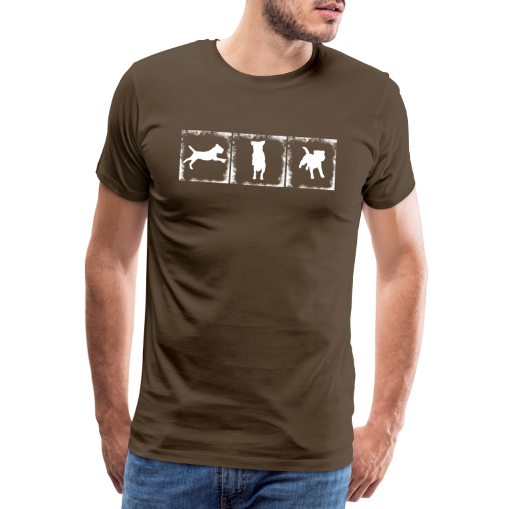 Männer Premium T-Shirt - Border Terrier in action - Edelbraun