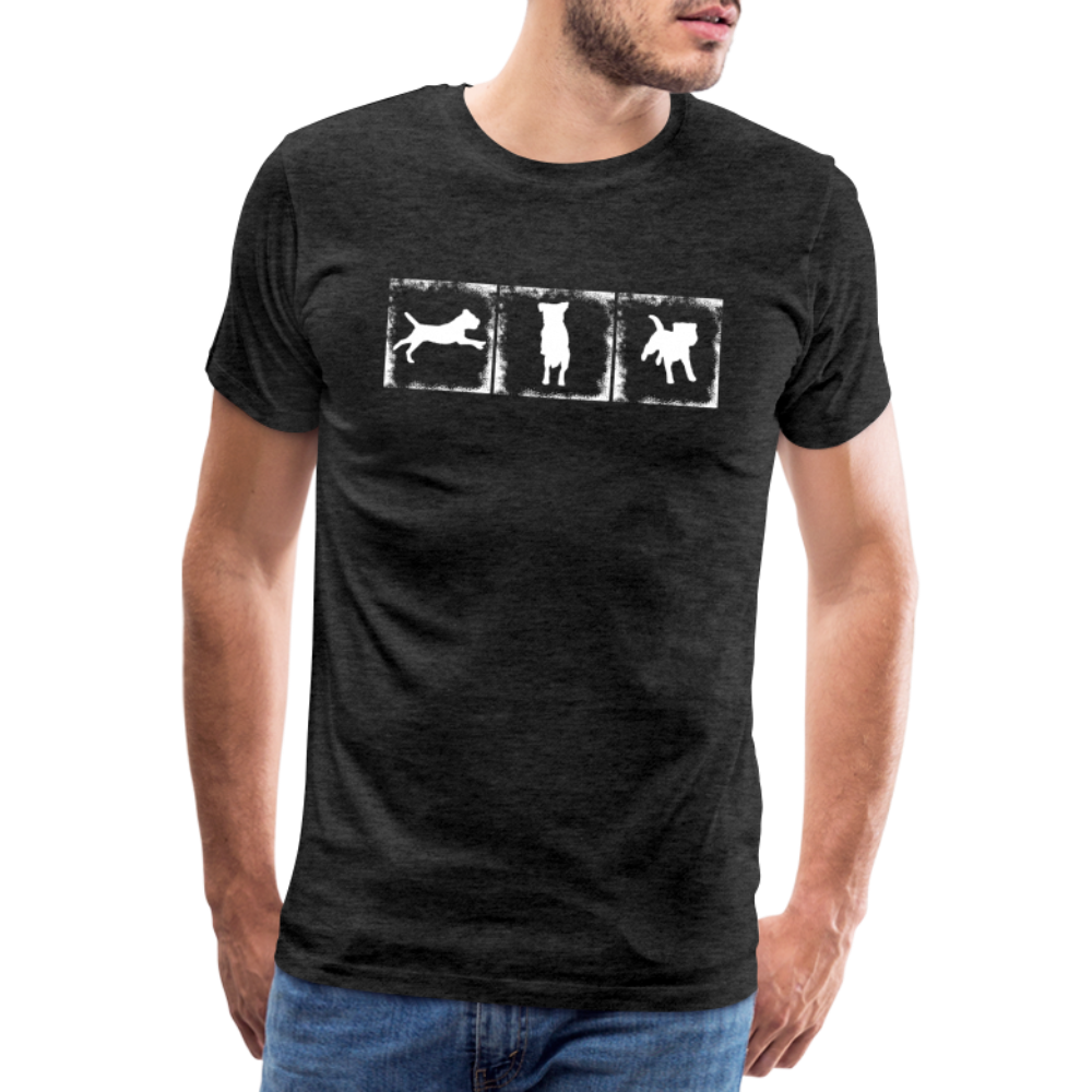 Männer Premium T-Shirt - Border Terrier in action - Anthrazit