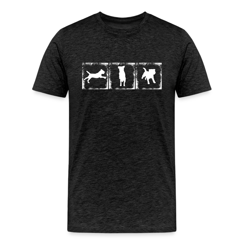 Männer Premium T-Shirt - Border Terrier in action - Anthrazit