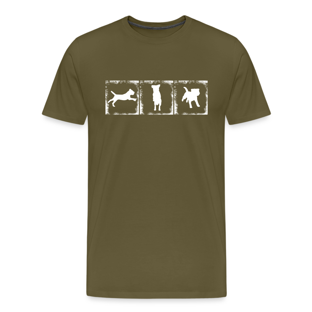 Männer Premium T-Shirt - Border Terrier in action - Khaki