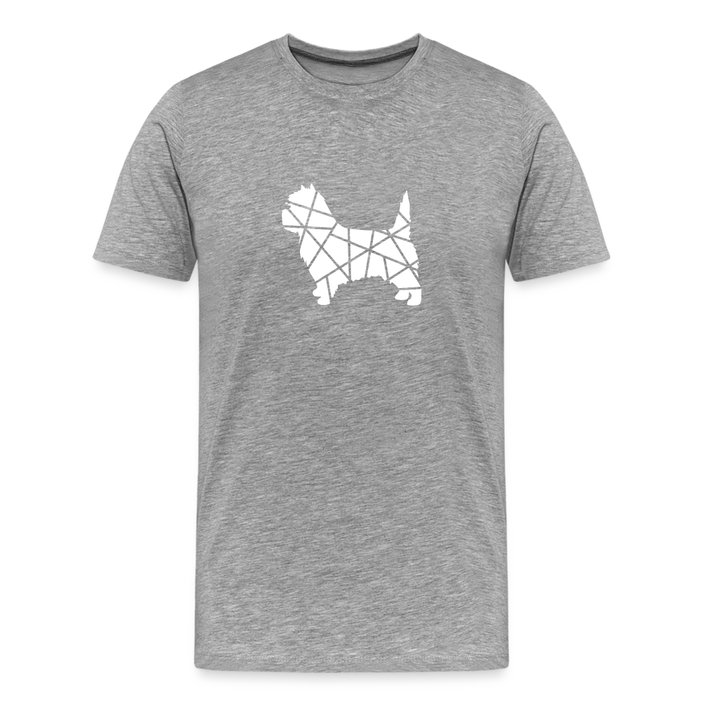 Männer Premium T-Shirt - Cairn Terrier geometrisch - Grau meliert