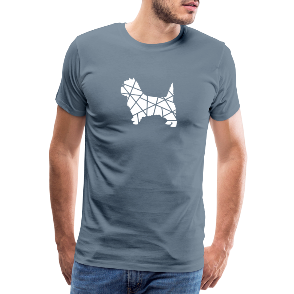 Männer Premium T-Shirt - Cairn Terrier geometrisch - Blaugrau
