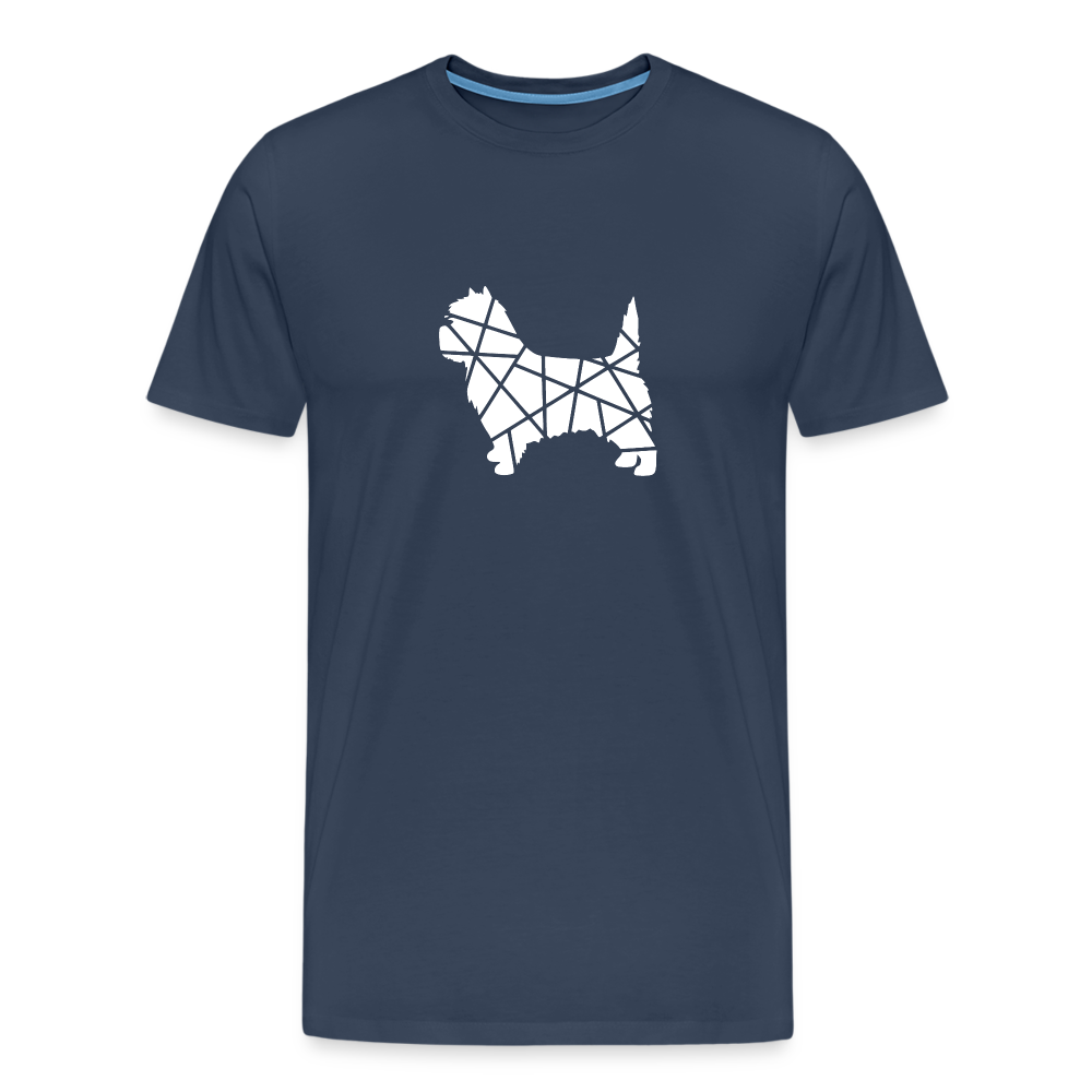 Männer Premium T-Shirt - Cairn Terrier geometrisch - Navy