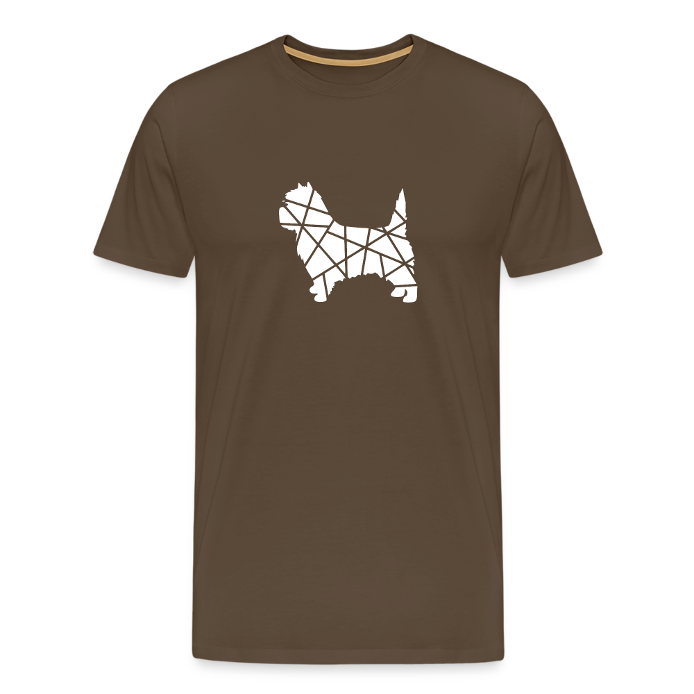 Männer Premium T-Shirt - Cairn Terrier geometrisch - Edelbraun
