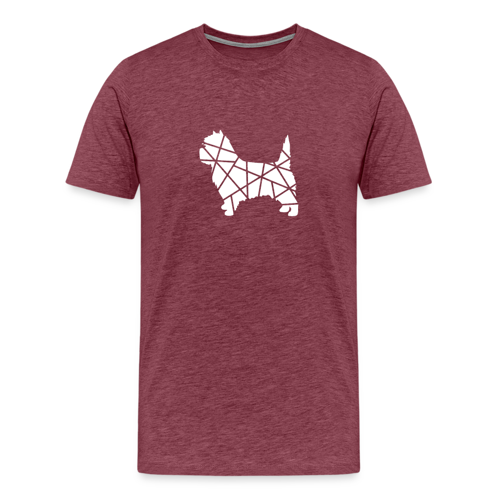Männer Premium T-Shirt - Cairn Terrier geometrisch - Bordeauxrot meliert