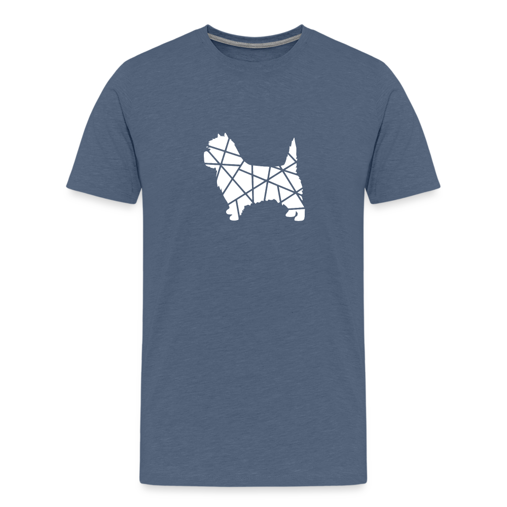 Männer Premium T-Shirt - Cairn Terrier geometrisch - Blau meliert
