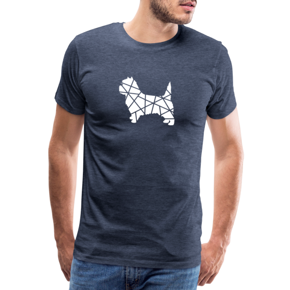 Männer Premium T-Shirt - Cairn Terrier geometrisch - Blau meliert