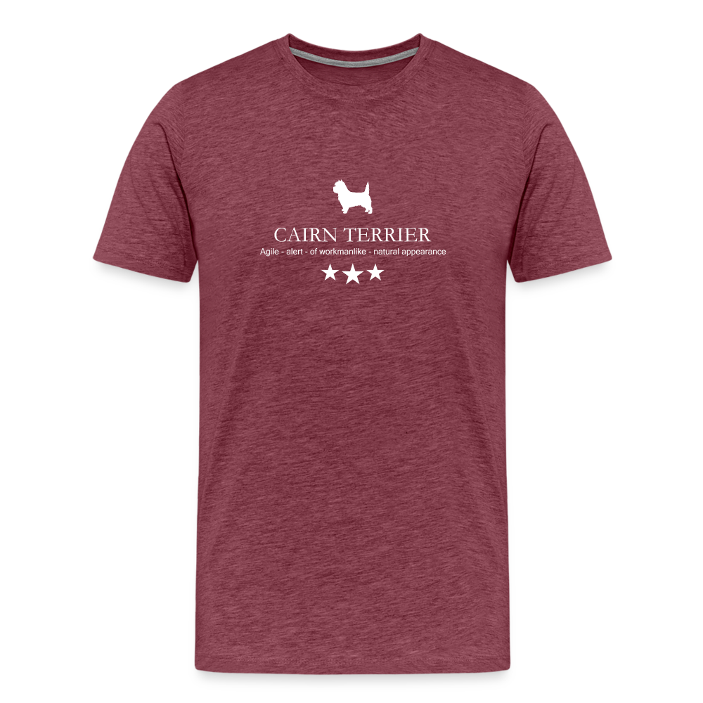 Männer Premium T-Shirt - Cairn Terrier - Agile, alert, of workmanlike... - Bordeauxrot meliert